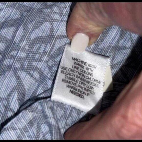 Rowm Geometric Designer Printed Button Up Long Sleeve Polo Large Tall - Picture 7 of 10